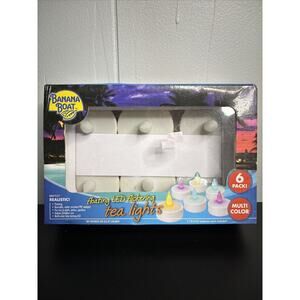6 Floating LED Flickering tea light Candle Battery operated Banana Boat 2014